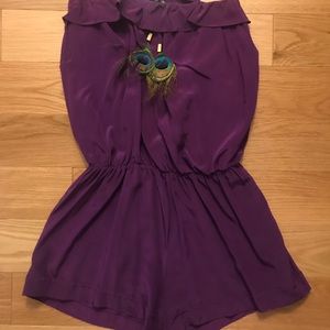 100% silk purple romper